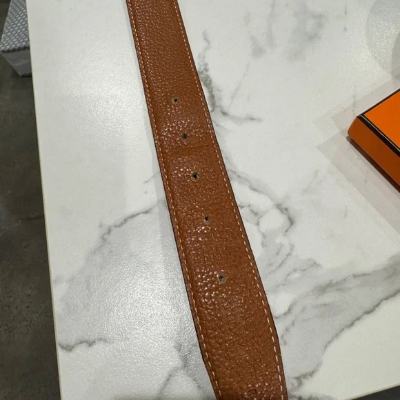 Hermes Brown Leather Constance Belt with Gold H Buckle - Picture 5 of 9